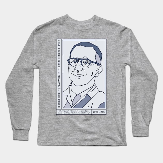 Bertolt Brecht Literary Giant Long Sleeve T-Shirt by danny_mustache